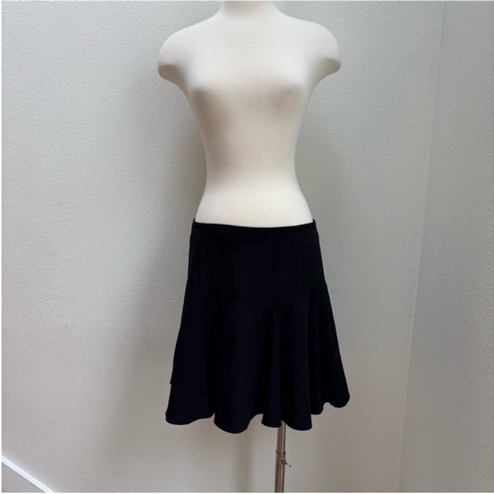 CeCe A Line Skirt Skater Flounce Work Career Business Casual Black Size Medium - Picture 4 of 13